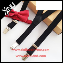 Red Black Boy Suspender Bowtie